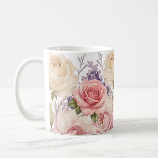 Blumenmuster Rosen Kaffeetasse (Links)