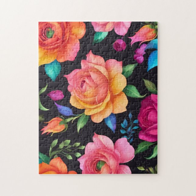 Blumenmuster-Rosen-Puzzle (Vertikal)