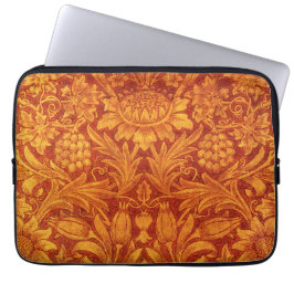 Blumenmuster Rot und Goldgelb Wm Morris Laptopschutzhülle