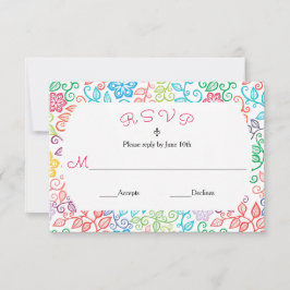 Blumenmuster - RSVP-Karte RSVP Karte
