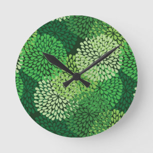 Blumenmuster Runde Wanduhr