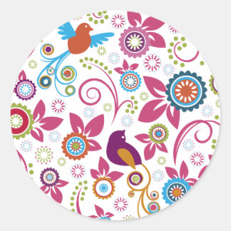 Blumenmuster Runder Aufkleber