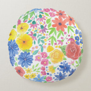 Blumenmuster Rundes Kissen