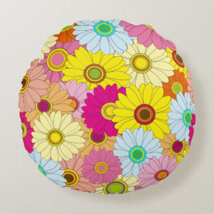 Blumenmuster Rundes Kissen