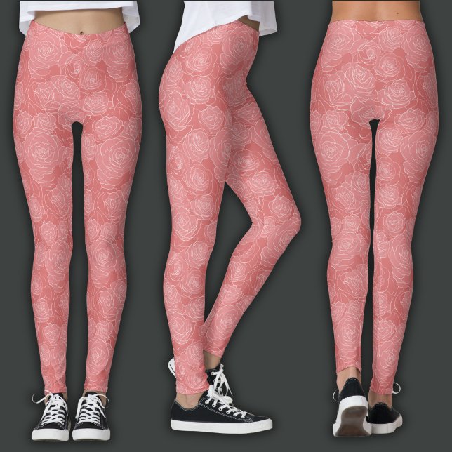 Blumenmuster | Sanfte rosa Rose Leggings (Von Creator hochgeladen)