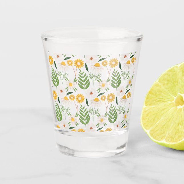 Blumenmuster Schnapsglas (Vorderseite)