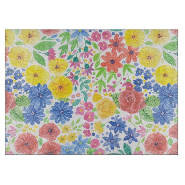 Blumenmuster Schneidebrett (Vorderseite)