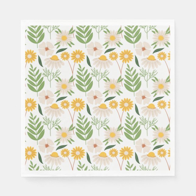 Blumenmuster Serviette (Vorderseite)