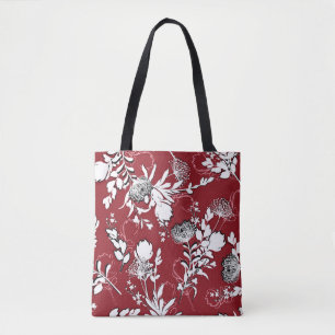 Blumenmuster Silhouette, buntes botanisches Muster Tasche