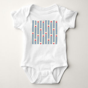 Blumenmuster Skandinavische Geometrische Retro-Tap Baby Strampler
