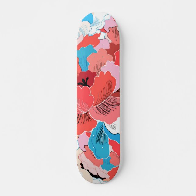 Blumenmuster Skateboard (Vorne)