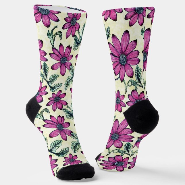 Blumenmuster Socken (Gewinkelt)