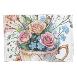 Blumenmuster - Soft Watercolor Boho Art Kissenbezug