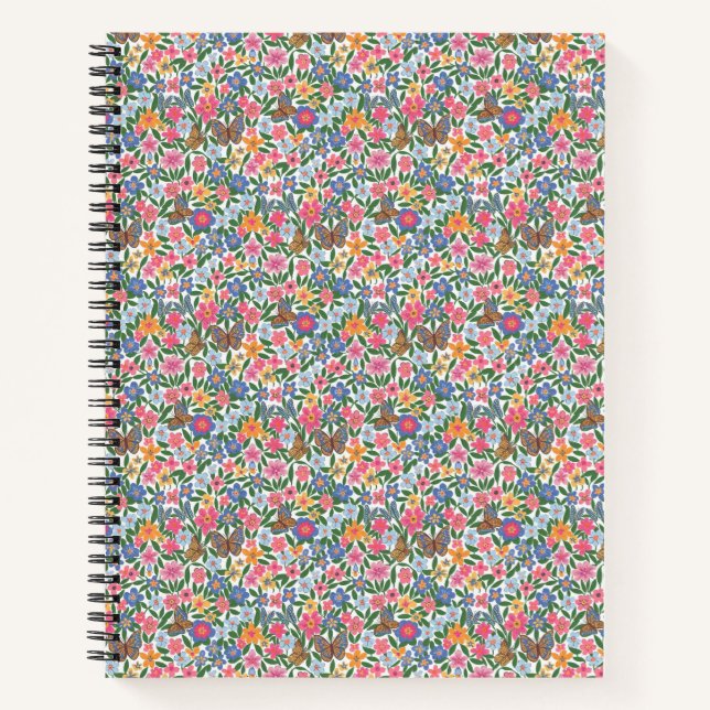 Blumenmuster Spiral Notebook Notizbuch (Vorderseite)