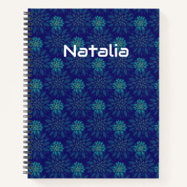 Blumenmuster Spiral Notebook Notizbuch