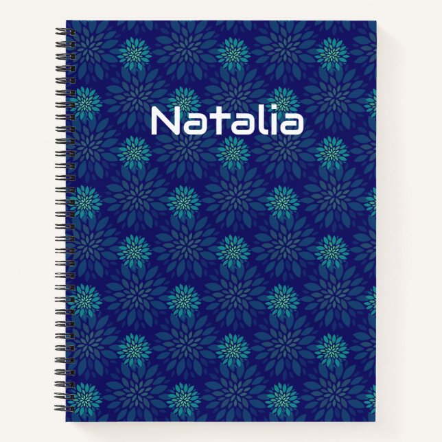 Blumenmuster Spiralblock Notizbuch (Vorderseite)