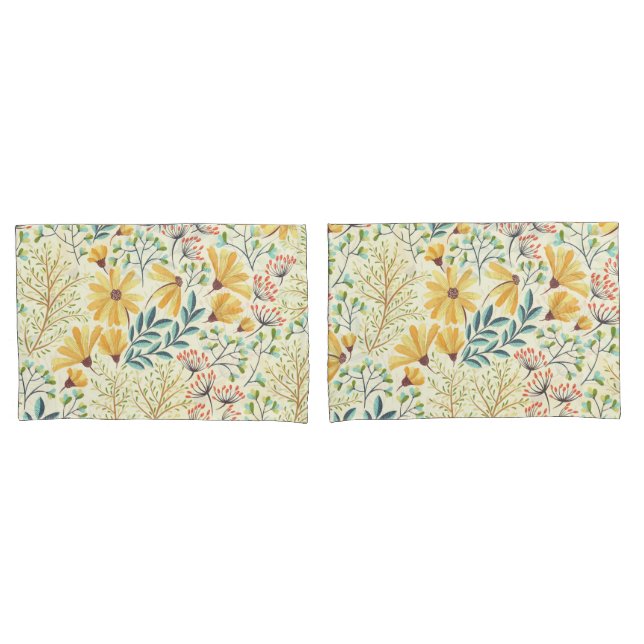 Blumenmuster - Stilvolle Abstrakte Tapete Kissenbezug (Vorderseite-Set)
