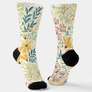 Blumenmuster - Stilvolle Abstrakte Tapete Socken