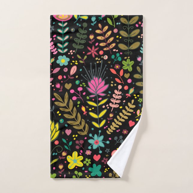 Blumenmuster - Stilvolle Blume-Tapete Handtuch (Handtuch)