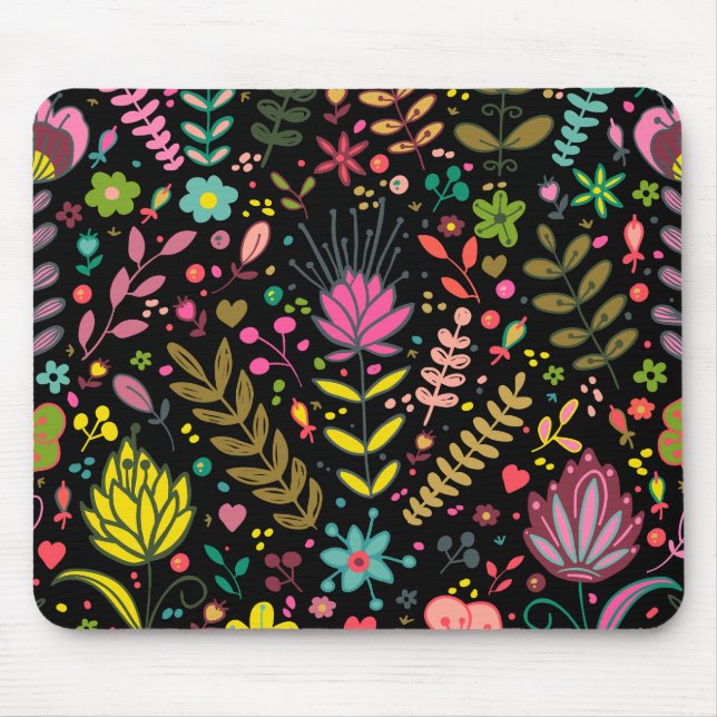 Blumenmuster - Stilvolle Blume-Tapete Mousepad (Vorne)