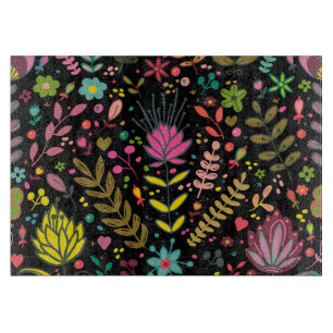 Blumenmuster - Stilvolle Blume-Tapete Schneidebrett
