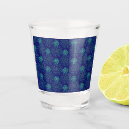 Blumenmuster-Strahlglas Schnapsglas