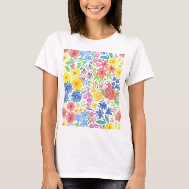 Blumenmuster T-Shirt (Vorderseite)