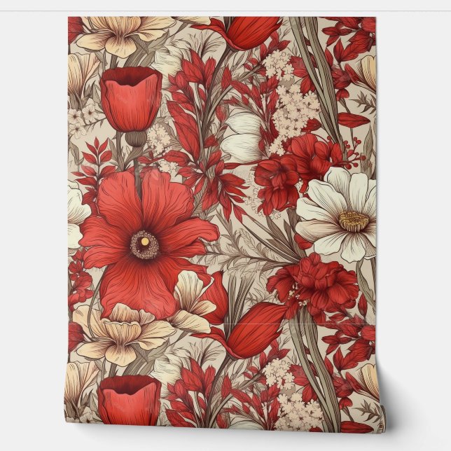Blumenmuster Tapete (Abrollen)