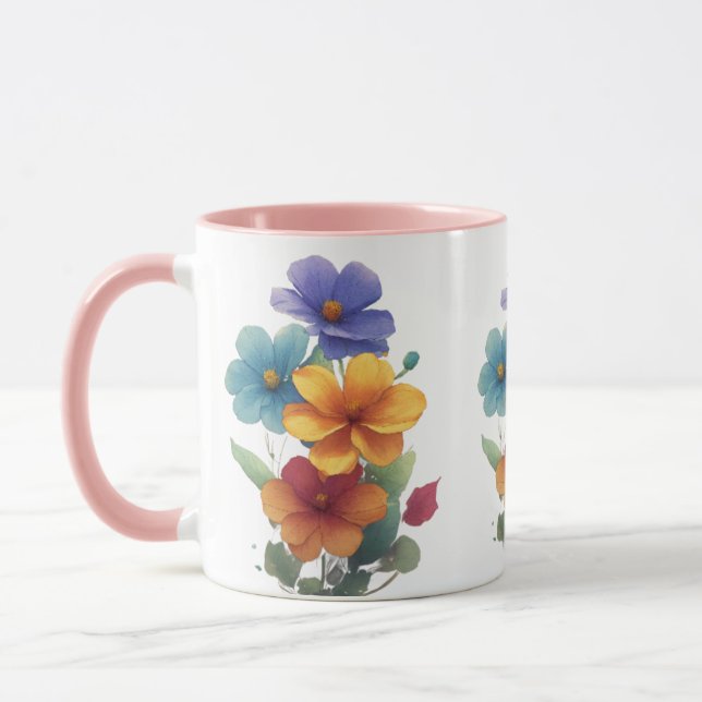 Blumenmuster Tasse (Links)