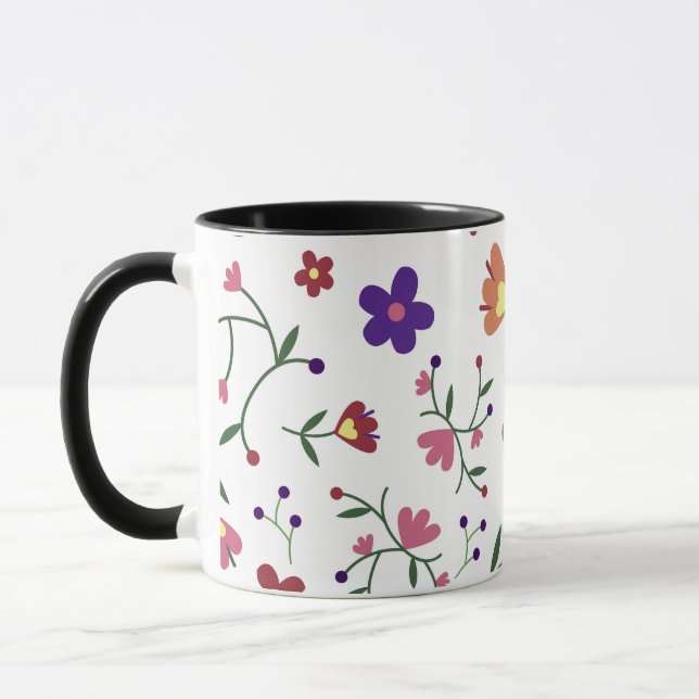 Blumenmuster- Tasse (Links)