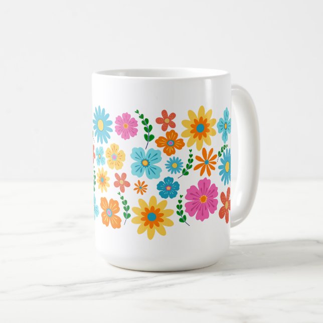 Blumenmuster-Tasse Kaffeetasse (VorderseiteRechts)