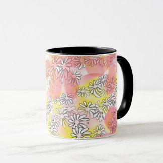 Blumenmuster-Tasse | Mehrfarbige Gänseblümchen-Blu Tasse