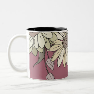 Blumenmuster-Tasse Zweifarbige Tasse