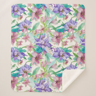 Blumenmuster Tiare-Blume Sherpadecke