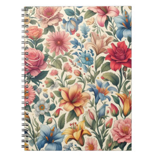 Blumenmuster-Tile-Notebook Notizblock