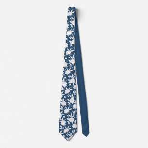 Blumenmuster-Trauzeugen Hochzeiten in Blau und Wei Krawatte