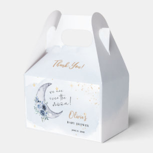 Blumenmuster über der Mond-Babydusche Geschenkschachtel