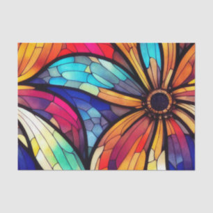 Blumenmuster verkleidetes Glas Decoupage Seidenpapier