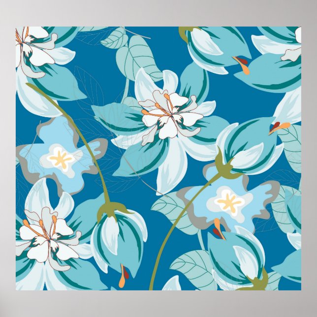 Blumenmuster, vielseitiges Design der Blume. Poster (Vorne)