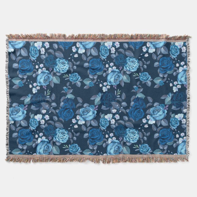 Blumenmuster Vintag blaue Rose Decke (Vorderseite)
