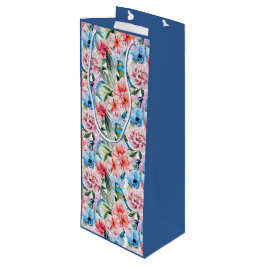 Blumenmuster Vögel Folies Blume Grün Blau Geschenktüte Für Weinflaschen