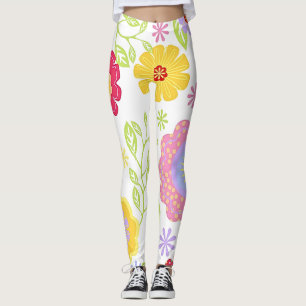 Blumenmuster von Pop Art Painting Leggings