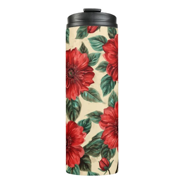 Blumenmuster-Wärmebecher Thermosbecher (Vorderseite)