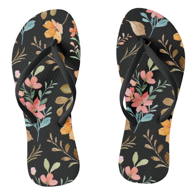 Blumenmuster - Wasserfarbenfeder der Mode Flip Flops (Fußbett)