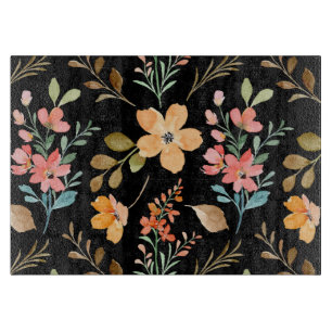 Blumenmuster - Wasserfarbenfeder der Mode Schneidebrett