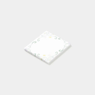 Blumenmuster-Wasserfarbenleiste Post-It-Editor Post-it Klebezettel