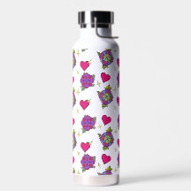 Blumenmuster-Wasserflasche