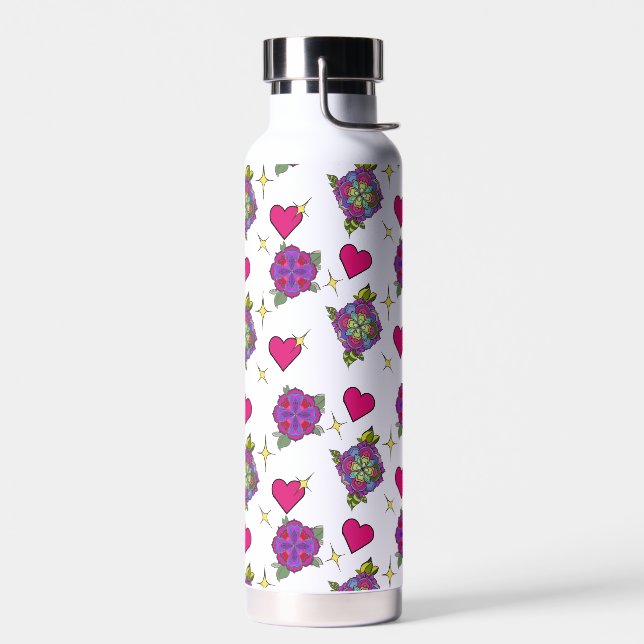 Blumenmuster-Wasserflasche  Trinkflasche (Links)