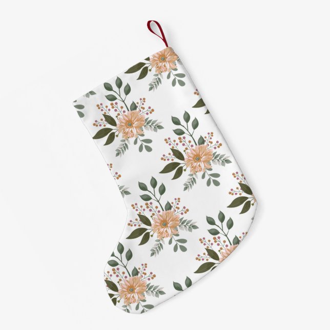 Blumenmuster Weihnachts-Strumpf Kleiner Weihnachtsstrumpf (Rückseite (Hängend))
