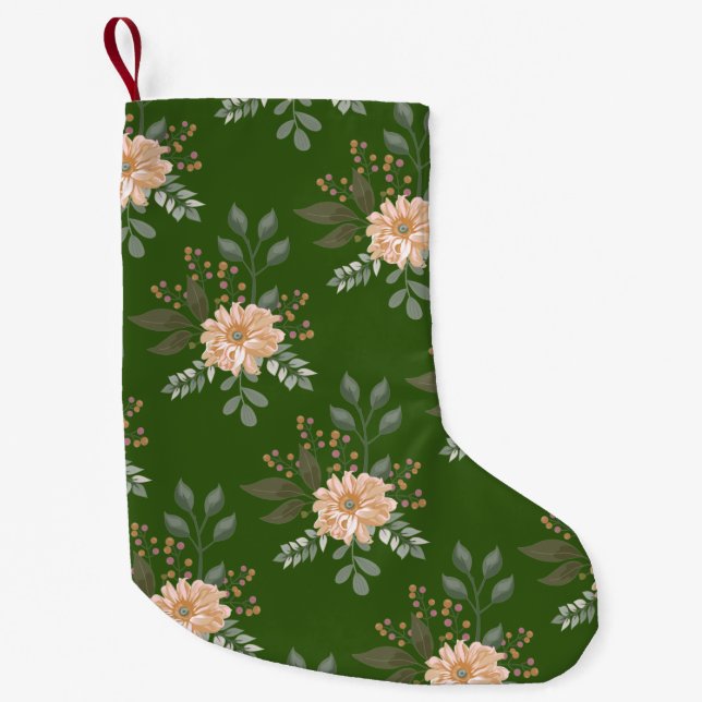 Blumenmuster Weihnachts-Strumpf Kleiner Weihnachtsstrumpf (Vorderseite)